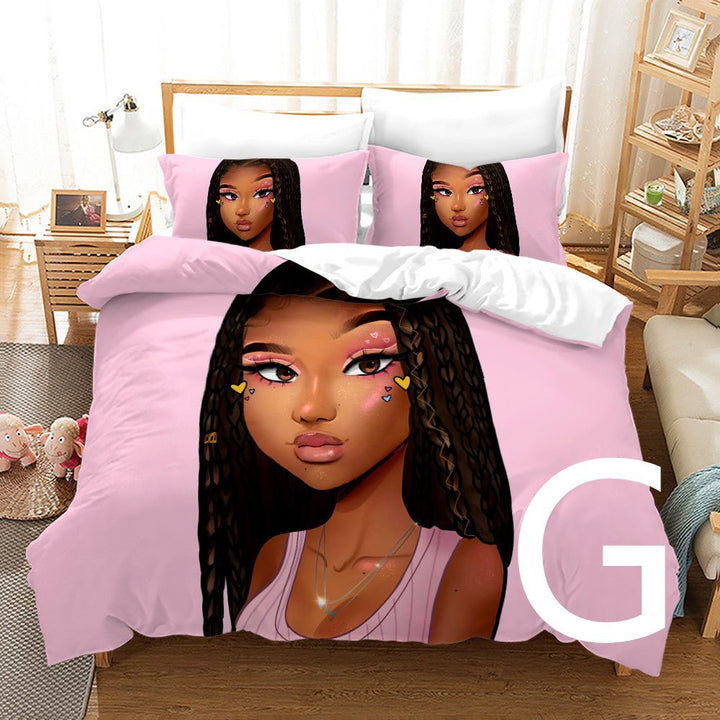 African Girl 3D Printed Bedding Set - Muhaab