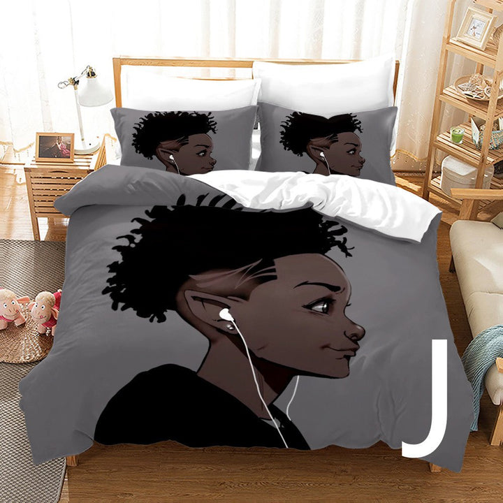 African Girl 3D Printed Bedding Set - Muhaab