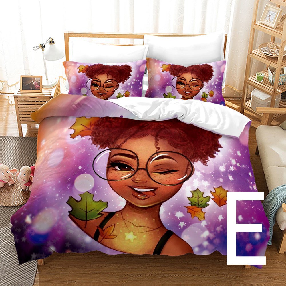 African Girl 3D Printed Bedding Set - Muhaab