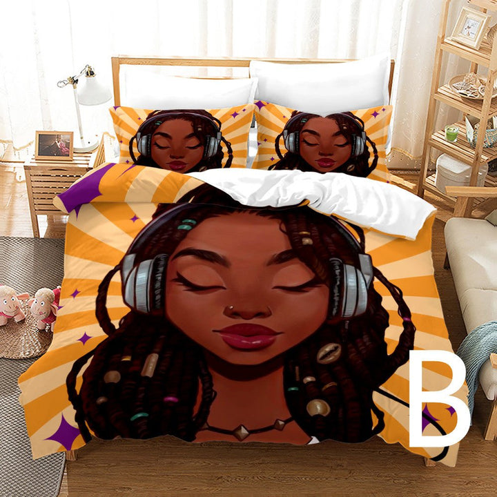 African Girl 3D Printed Bedding Set - Muhaab