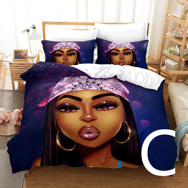 African Girl 3D Printed Bedding Set - Muhaab