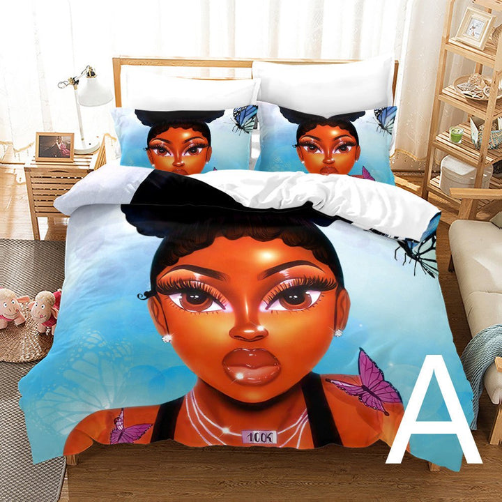 African Girl 3D Printed Bedding Set - Muhaab