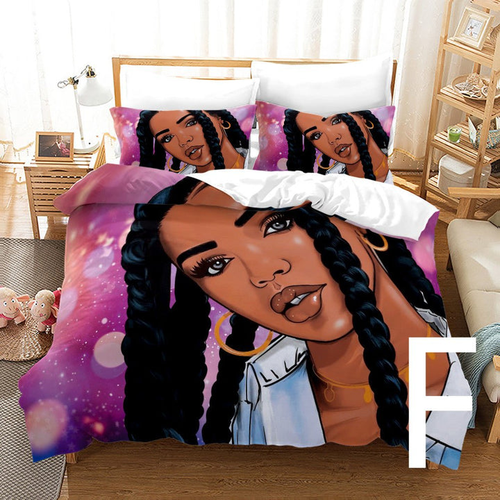 African Girl 3D Printed Bedding Set - Muhaab