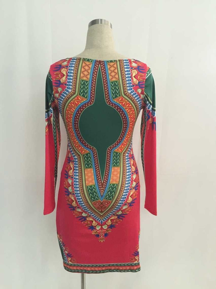 African National Style Totem Print Women's Dress African National Dress - Muhaab