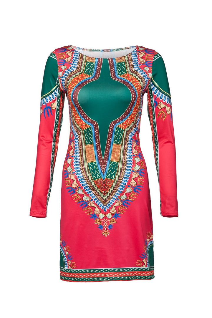 African National Style Totem Print Women's Dress African National Dress - Muhaab