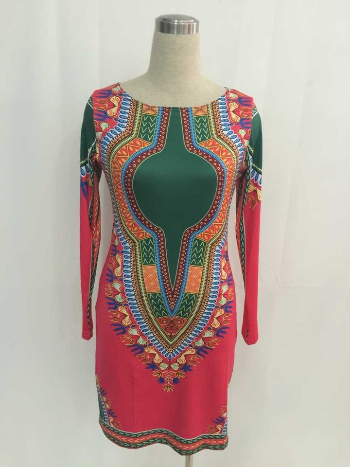 African National Style Totem Print Women's Dress African National Dress - Muhaab