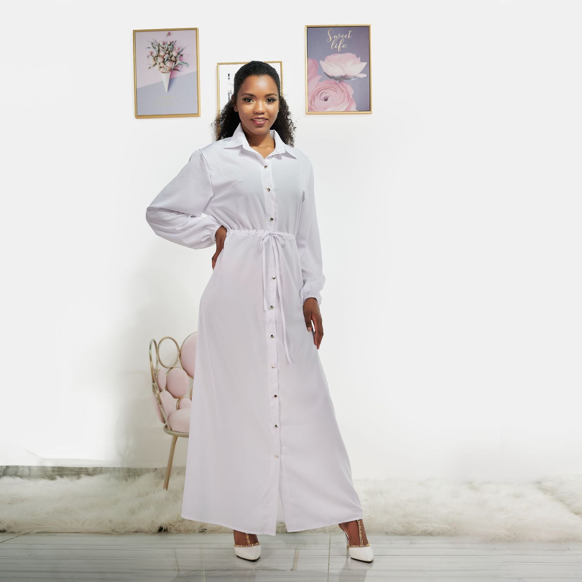 African solid color dress - Muhaab