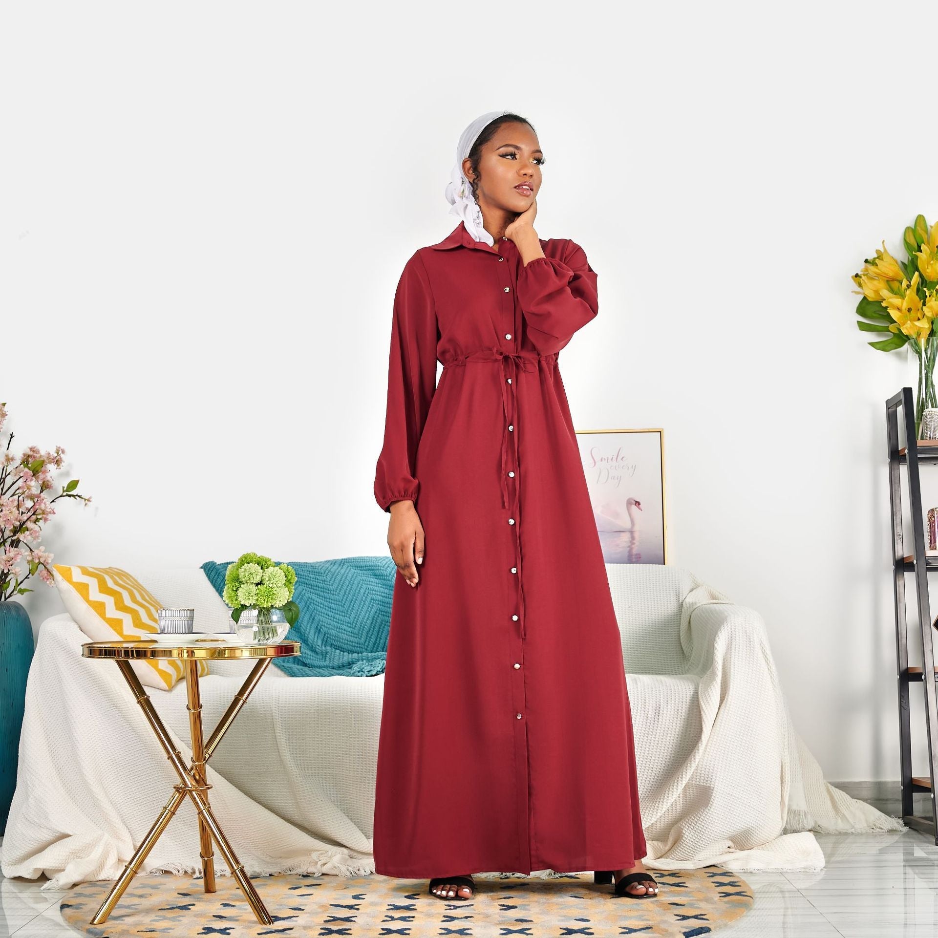 African solid color dress - Muhaab