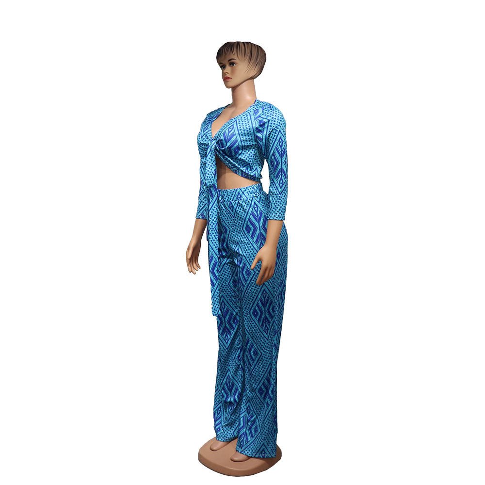 African Women Fashion Tops And Pants Set - Muhaab
