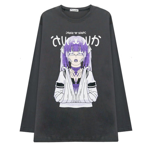 Anime all-match long sleeve t-shirt women - Muhaab
