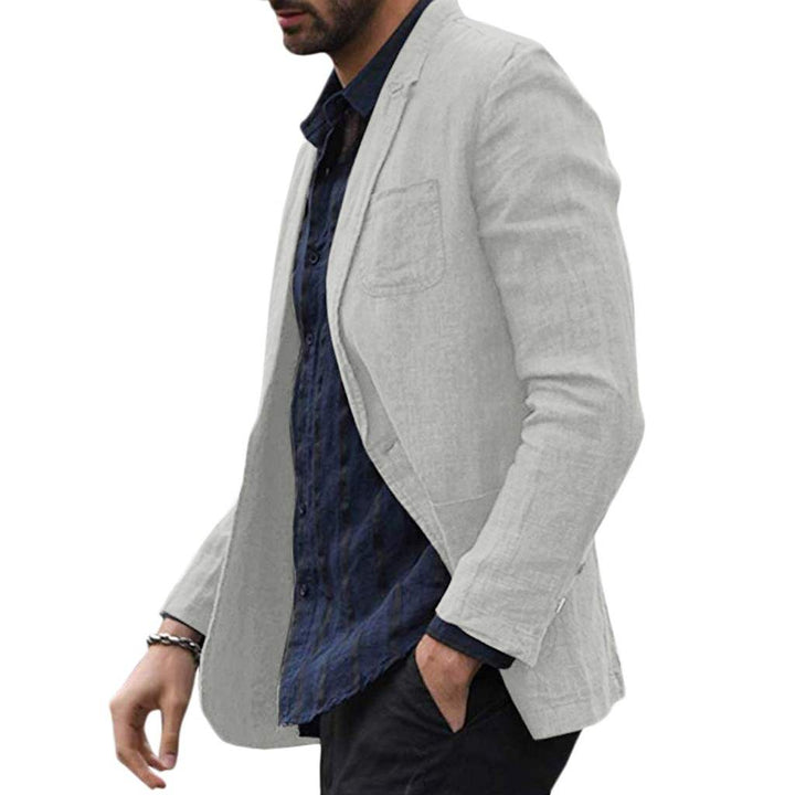 Autumn Solid Men Cotton Blazers Jacket - Muhaab