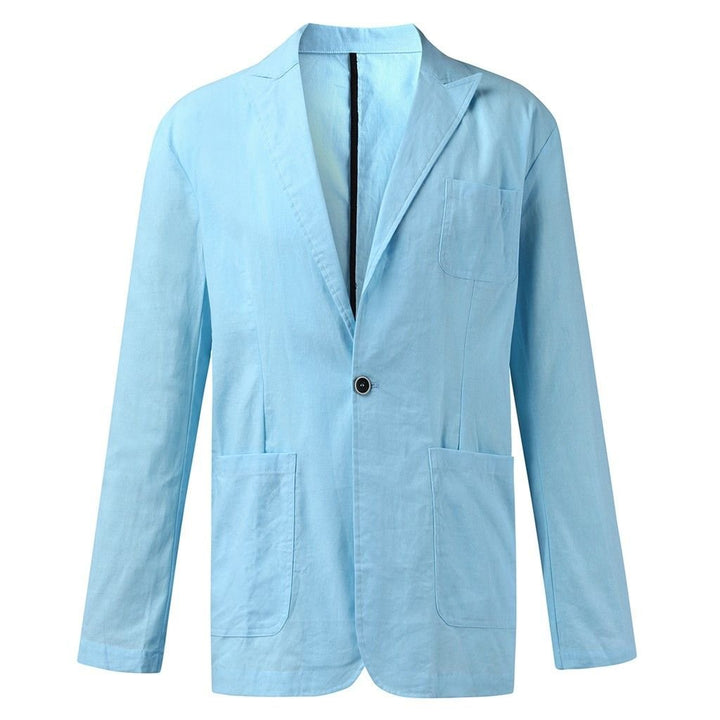 Autumn Solid Men Cotton Blazers Jacket - Muhaab