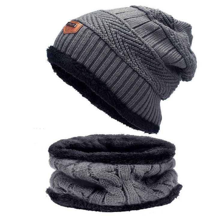 Autumn Winter Hats And Scarves For Men And Women With Velvet Thick - Muhaab