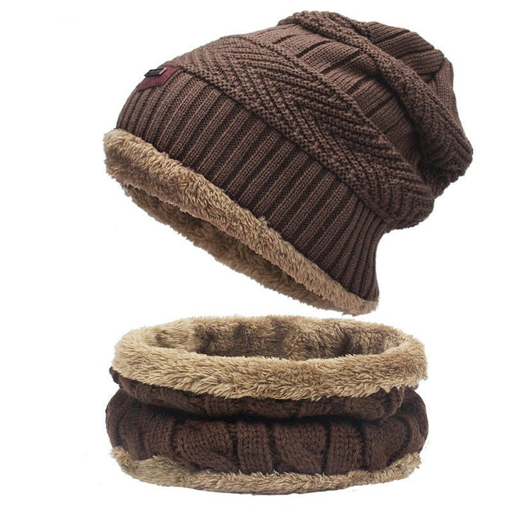 Autumn Winter Hats And Scarves For Men And Women With Velvet Thick - Muhaab