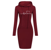 Autumn Winter Women Hoodies Sweatshirts Long-sleeved Dress - Muhaab