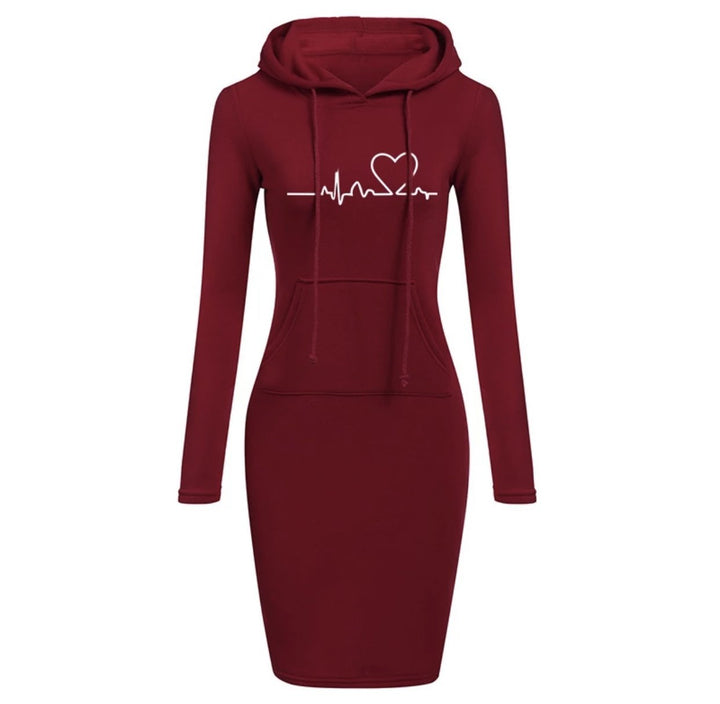 Autumn Winter Women Hoodies Sweatshirts Long-sleeved Dress - Muhaab