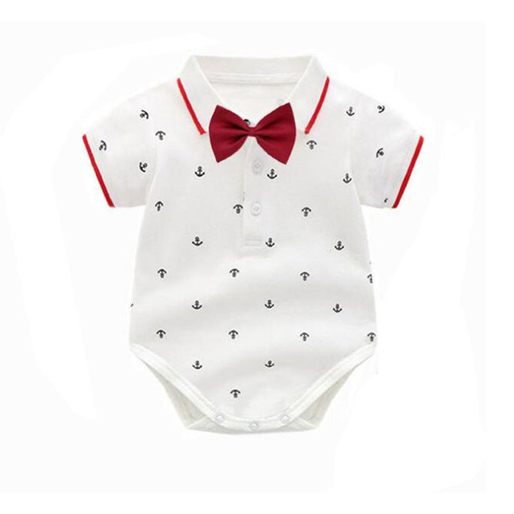 Baby Boy Gentleman Suit Printed Romper - Muhaab