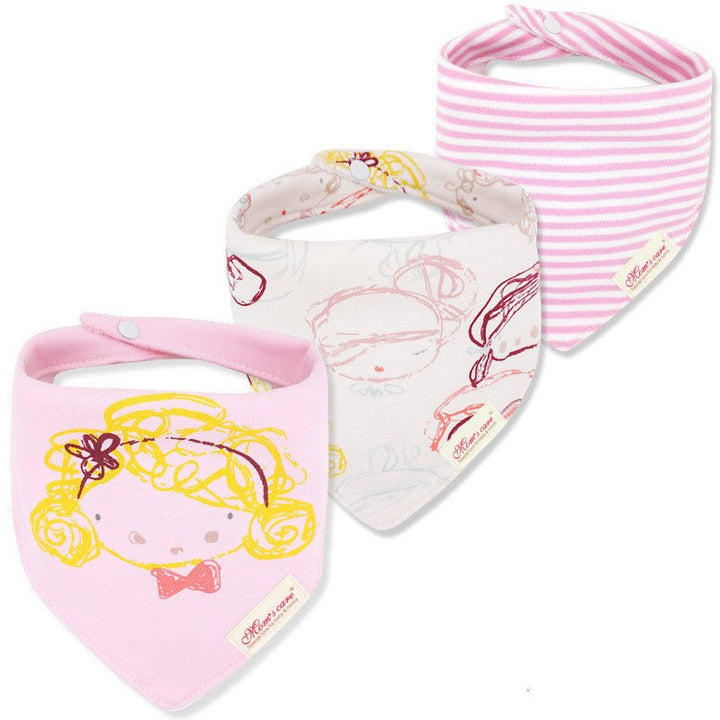 Baby Double Triangle Scarf Children's Bib Saliva Towels 3 Pack - Muhaab