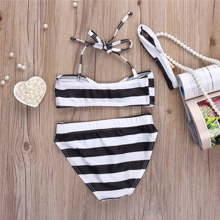 Baby girl striped bow bikini beachwear - Muhaab