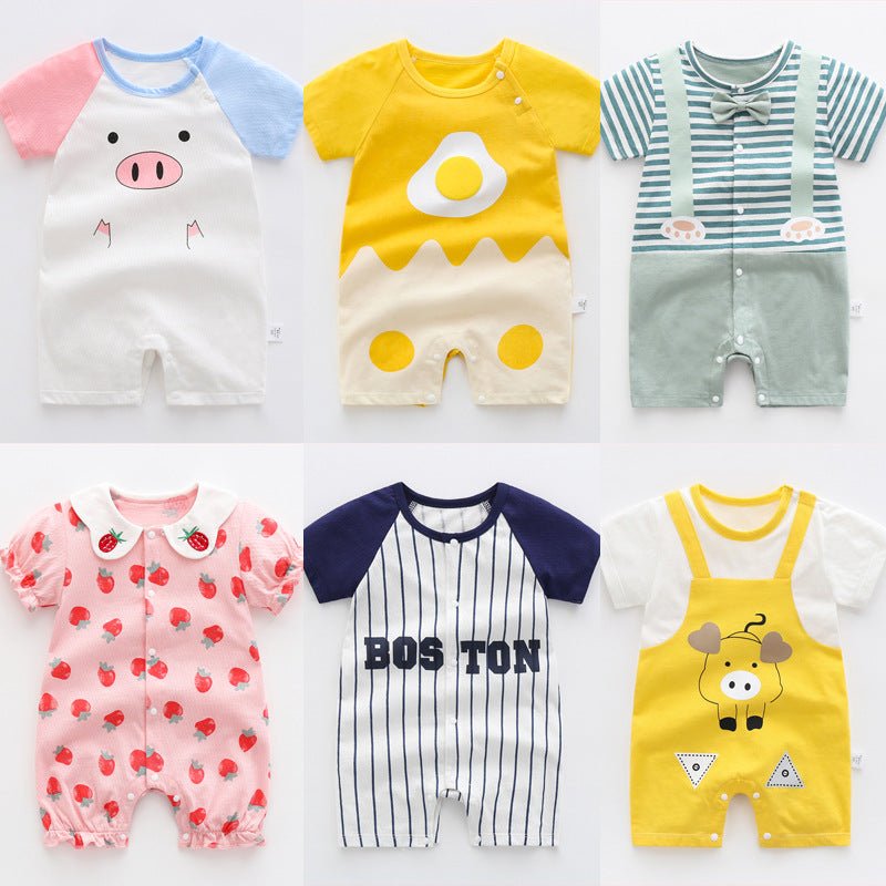 Baby One-piece Clothes Summer Thin Boy Baby Romper Pure Cotton - Muhaab