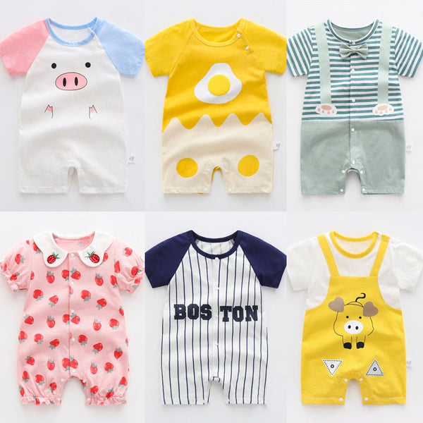 Baby One-piece Clothes Summer Thin Boy Baby Romper Pure Cotton - Muhaab