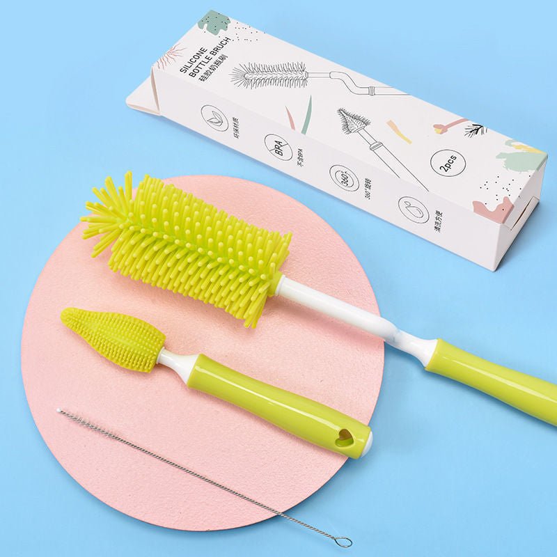 Baby Silicone Baby Bottle Brush Straw Scrubbing Baby Bottle Brush Cleaning - Muhaab