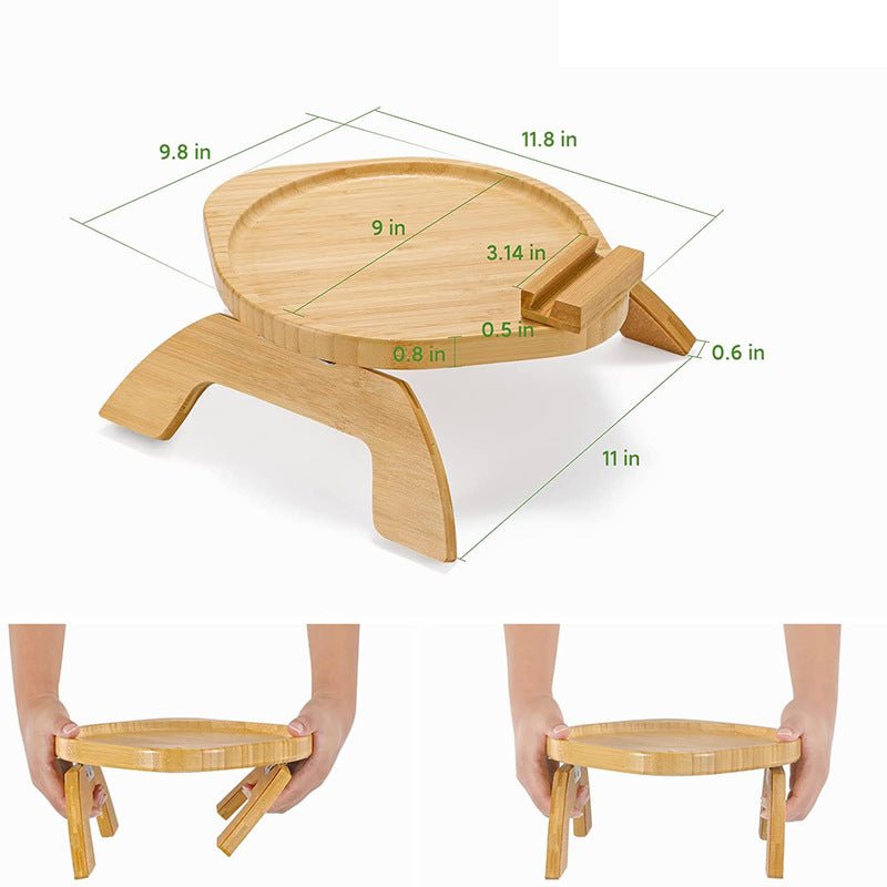 Bamboo Sofa Tray Home Decor Portable Folding - Muhaab