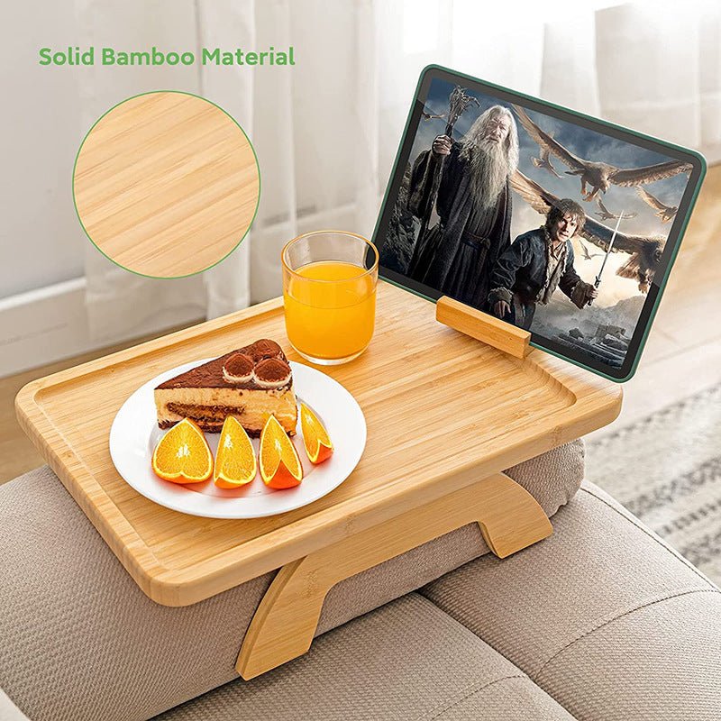 Bamboo Sofa Tray Home Decor Portable Folding - Muhaab