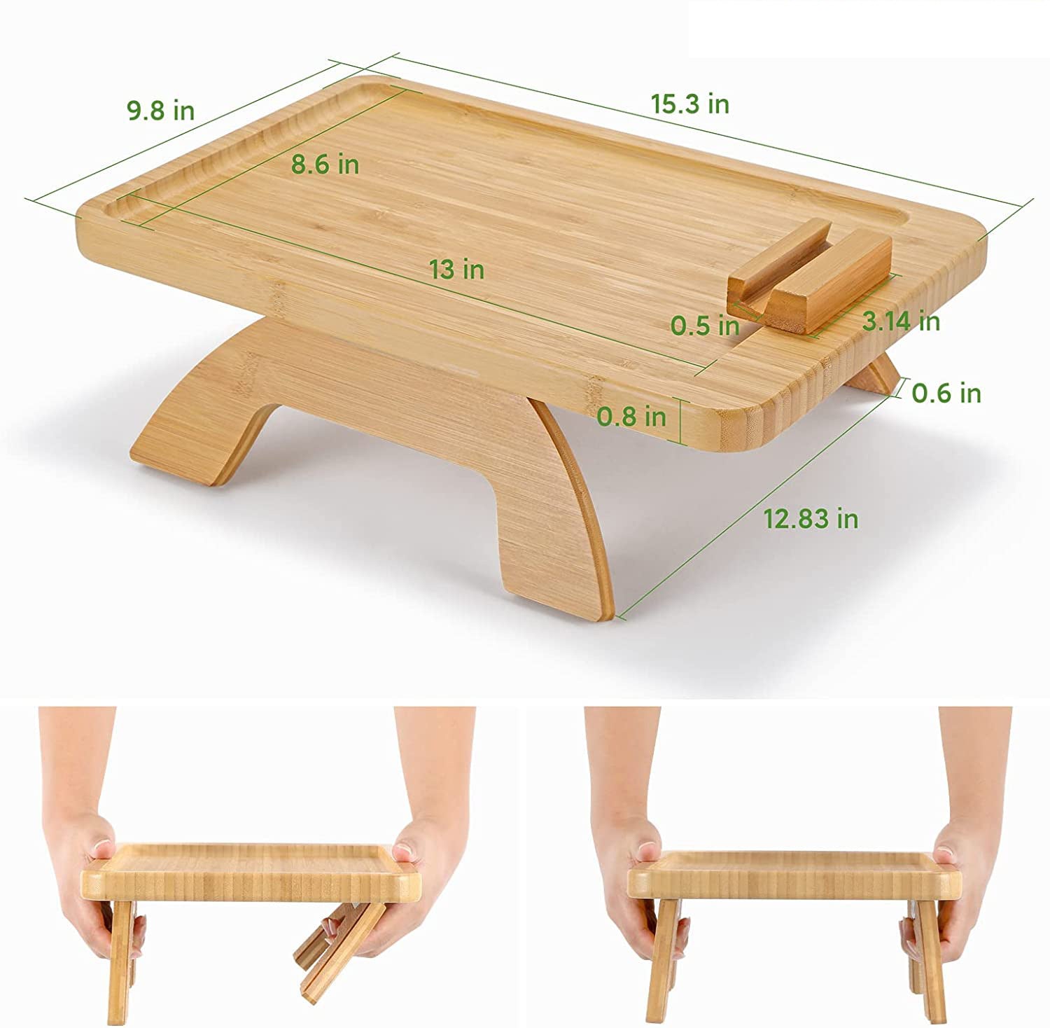 Bamboo Sofa Tray Home Decor Portable Folding - Muhaab