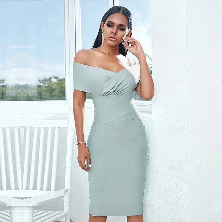 Bandage Dress Women Off Shoulder Party Dresses - Muhaab