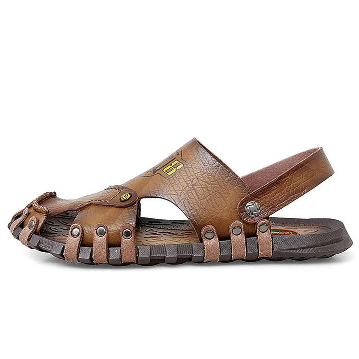 Baotou Sandals Men Casual Leather Sandals - Muhaab