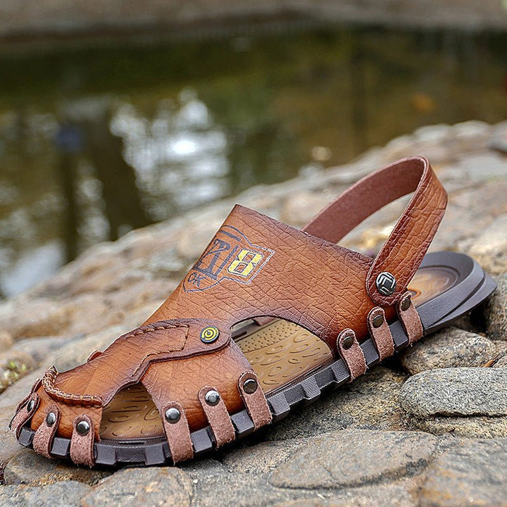 Baotou Sandals Men Casual Leather Sandals - Muhaab