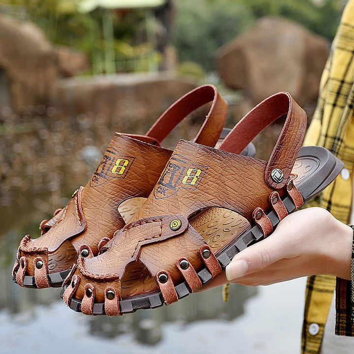 Baotou Sandals Men Casual Leather Sandals - Muhaab