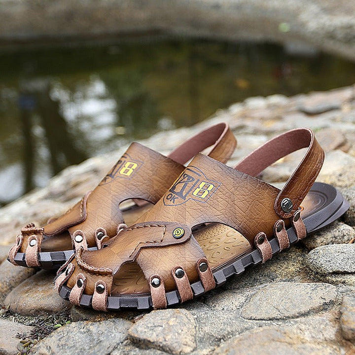 Baotou Sandals Men Casual Leather Sandals - Muhaab