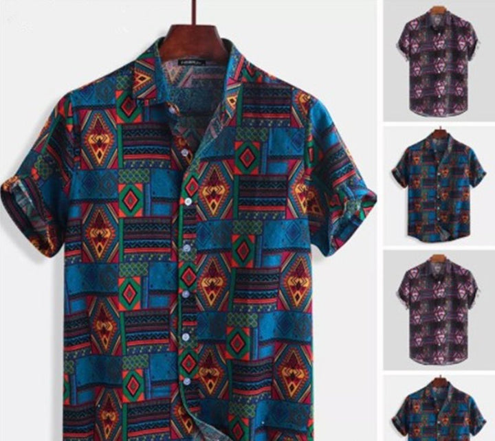 Beach shirt printed shirt men - Muhaab