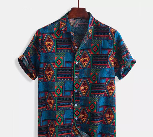 Beach shirt printed shirt men - Muhaab