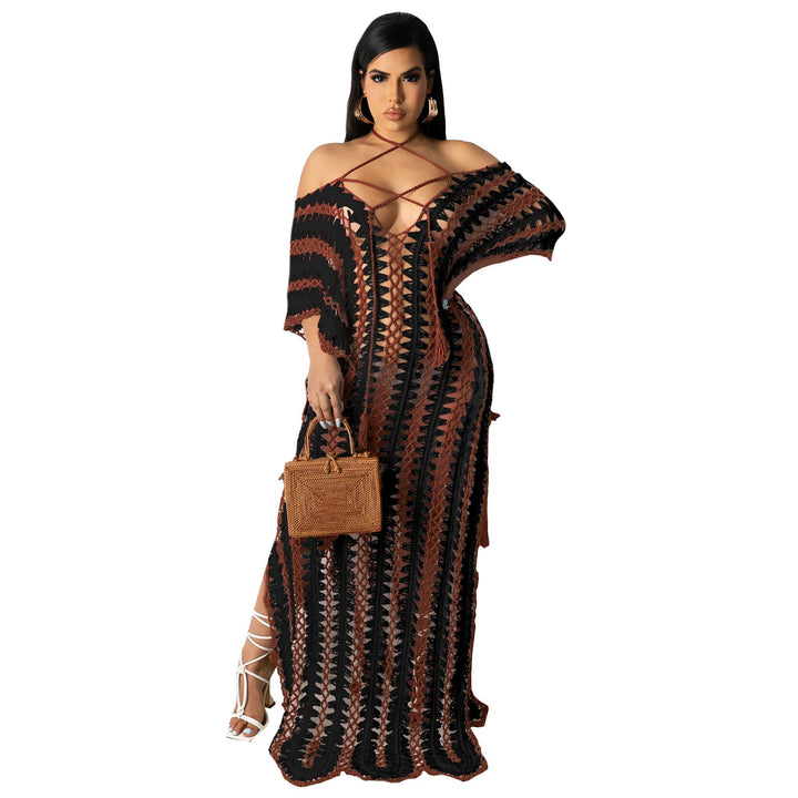 Beachwear Crochet Tie Off-Shoulder Dress - Muhaab