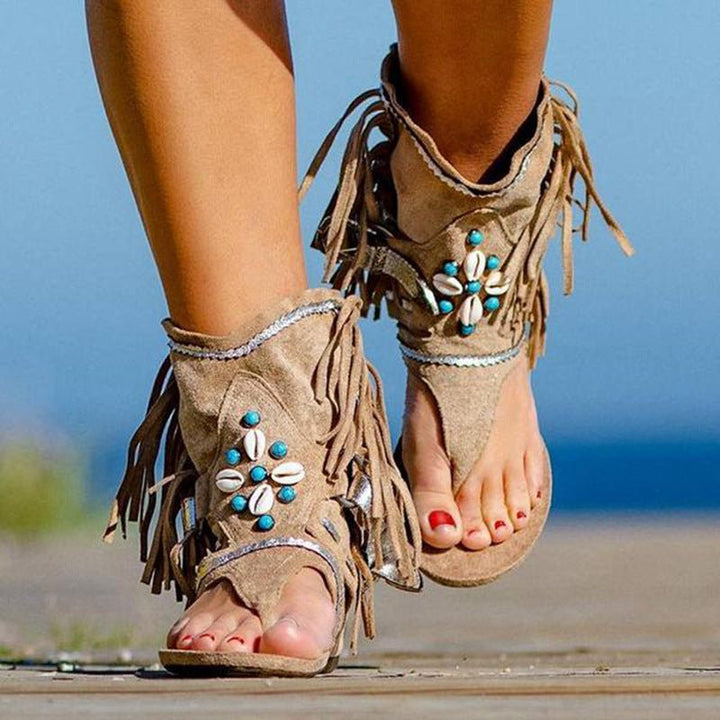 Beaded Roman sandals women - Muhaab