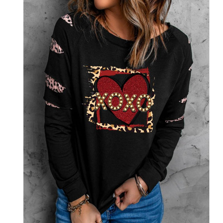 Black Merry Christmas Women Long Sleeve Crew Neck Sweater - Muhaab