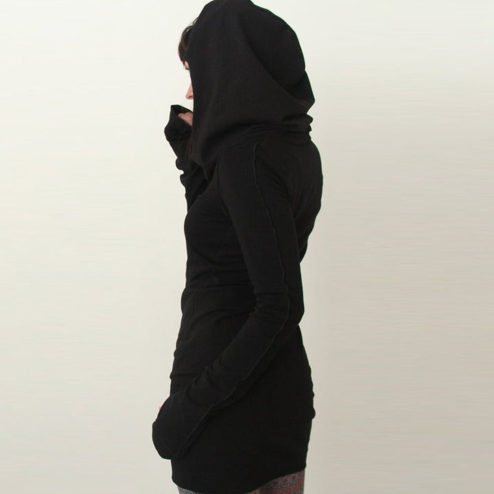 Black Novelty Hoodies Dress Women - Muhaab