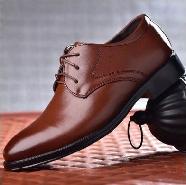 Black Shoes With Pointed Toe For Men - Muhaab