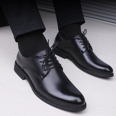 Black Shoes With Pointed Toe For Men - Muhaab