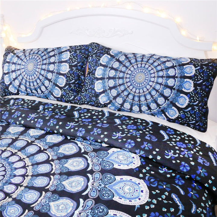 Blue Peacock Bedding - Muhaab