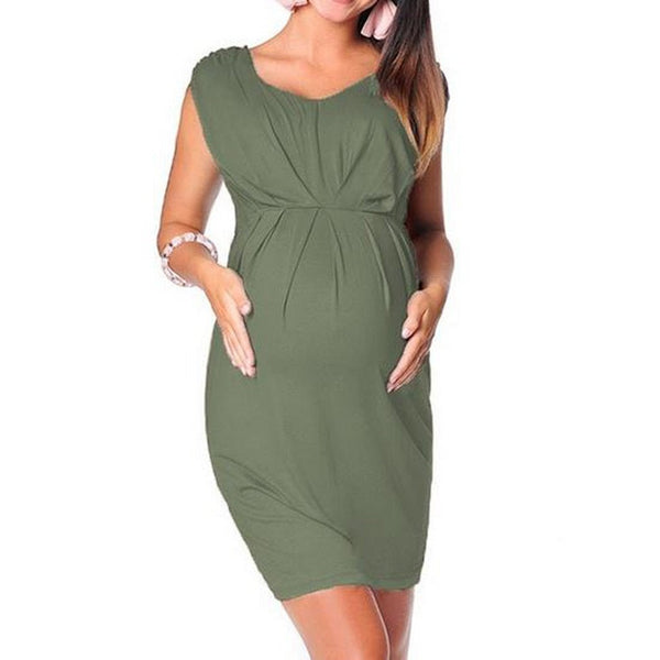 Bodycon Dress Maternity-Clothes Sexy Summer Pregnant-Women New-Fashion Sleeveless Solid - Muhaab