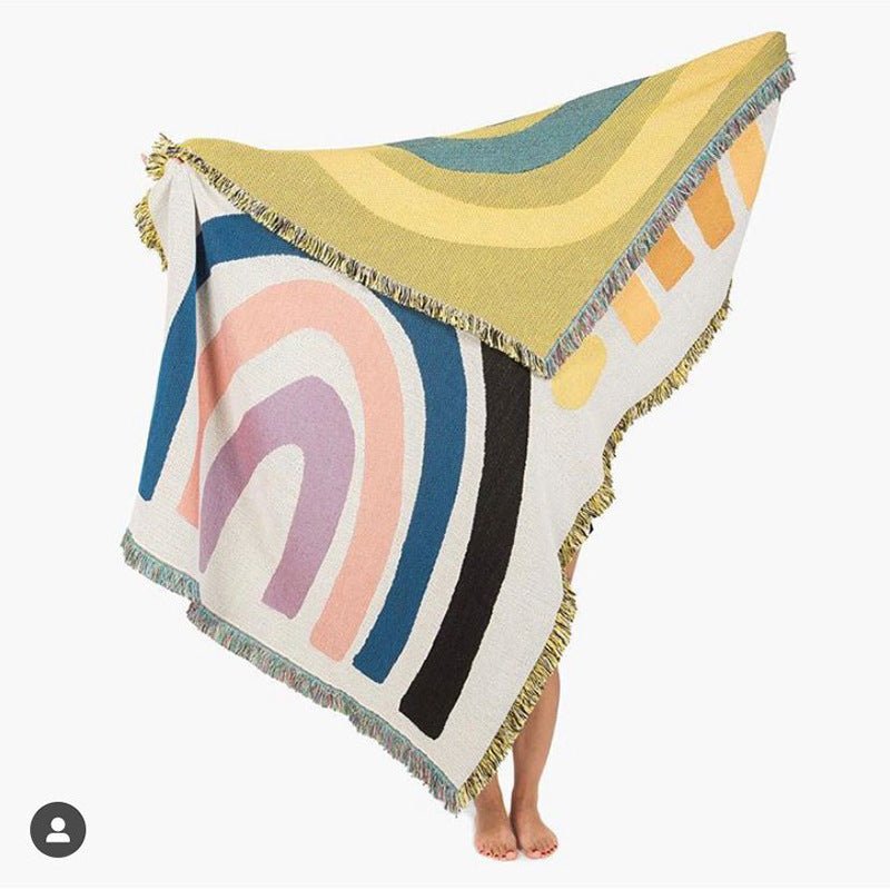 Bohemian Rainbow Blanket Tapestry Home Decor - Muhaab