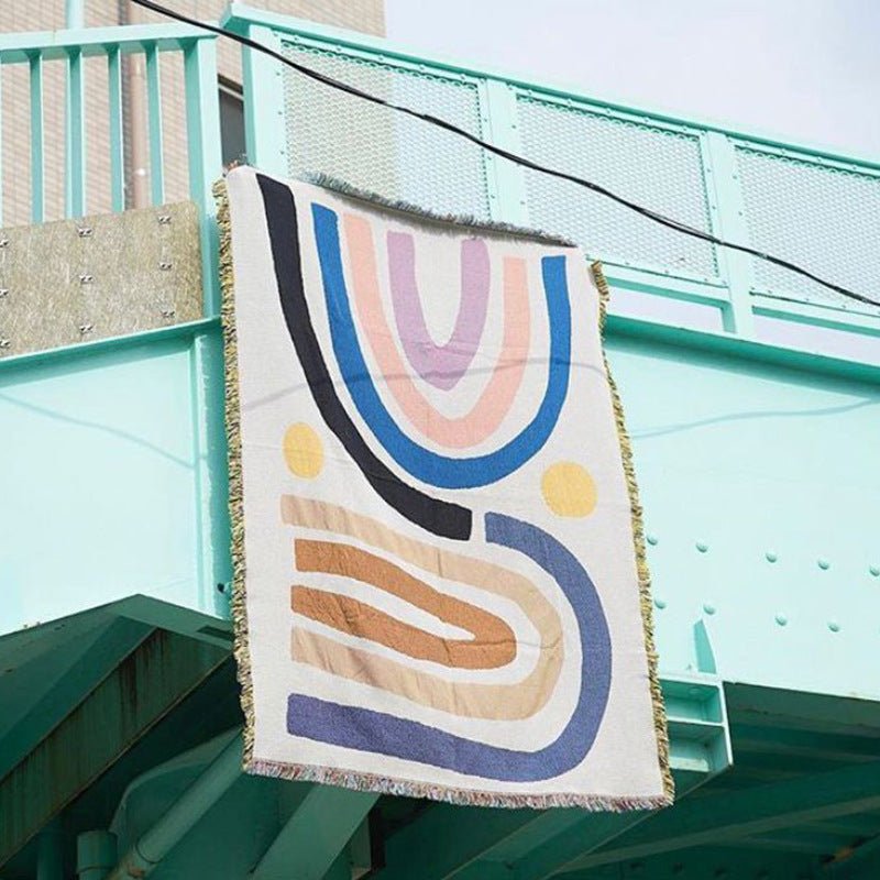 Bohemian Rainbow Blanket Tapestry Home Decor - Muhaab