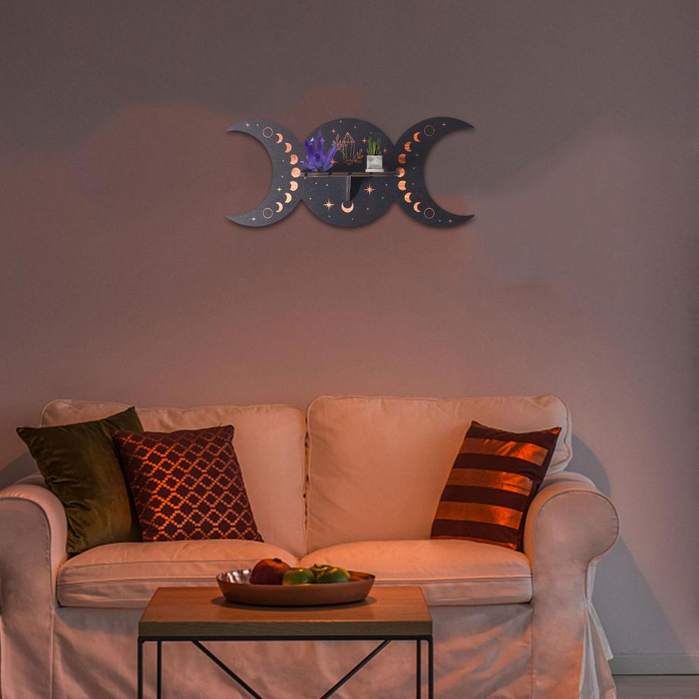 Bohemian Wood Crystal Shelving Home Decor - Muhaab