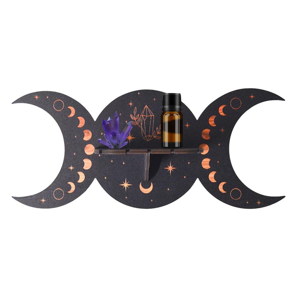 Bohemian Wood Crystal Shelving Home Decor - Muhaab