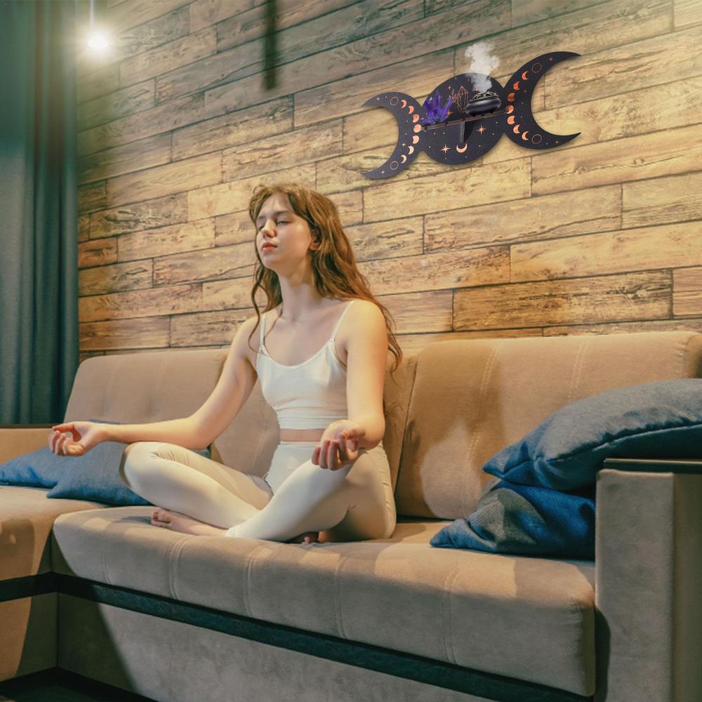 Bohemian Wood Crystal Shelving Home Decor - Muhaab