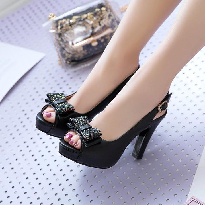 Bow high heel women shoes - Muhaab